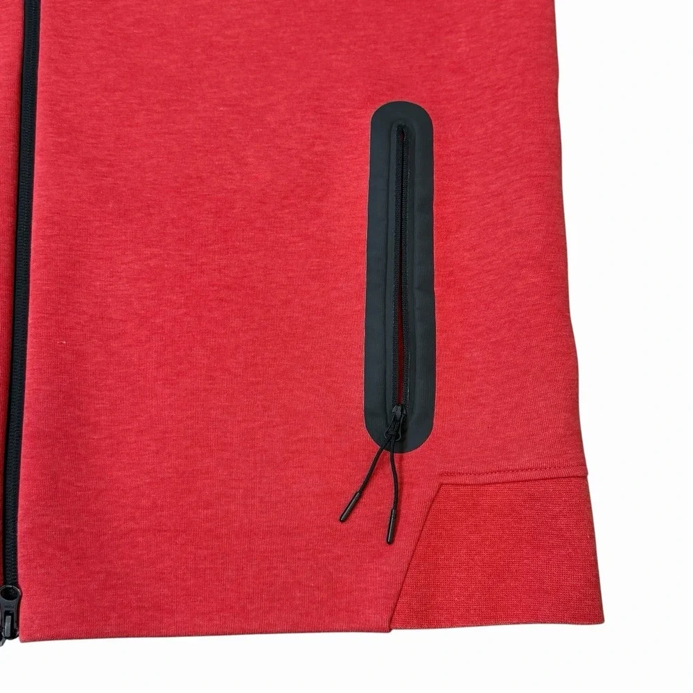 Nike Tech Fleece Windrunner Full-Zip Hoodie Jacket Size XL Red Pockets Hooded